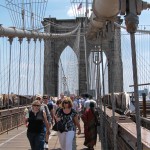 Walking over Brooklyn Bridge