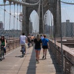 Walking over Brooklyn Bridge