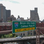Walking over Brooklyn Bridge